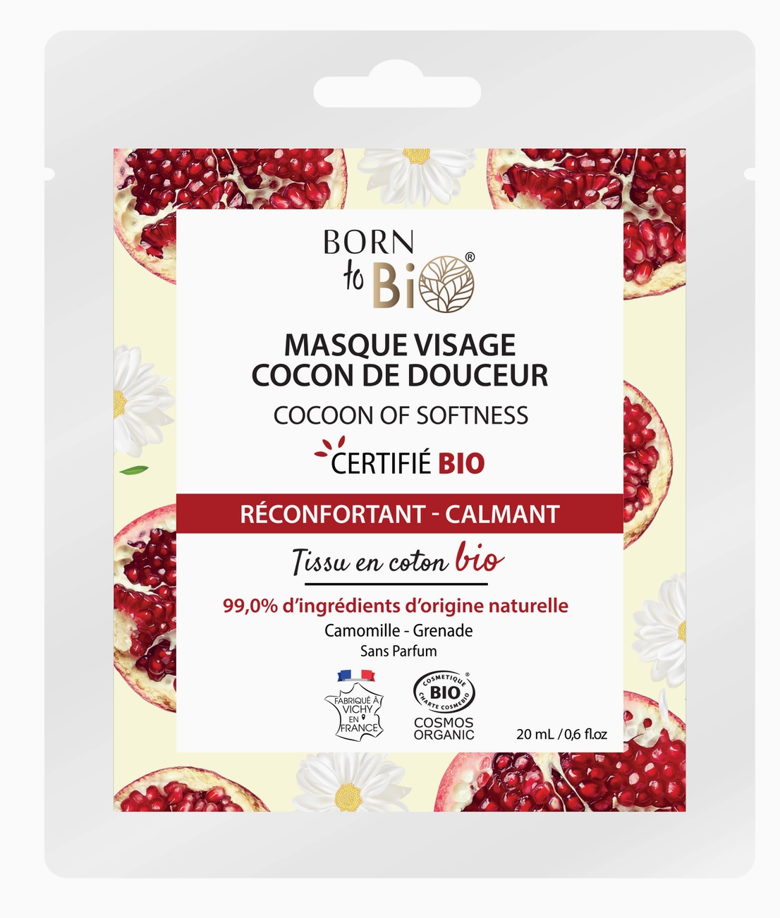 Masque visage en coton Bio - Apaisement & Réconfort