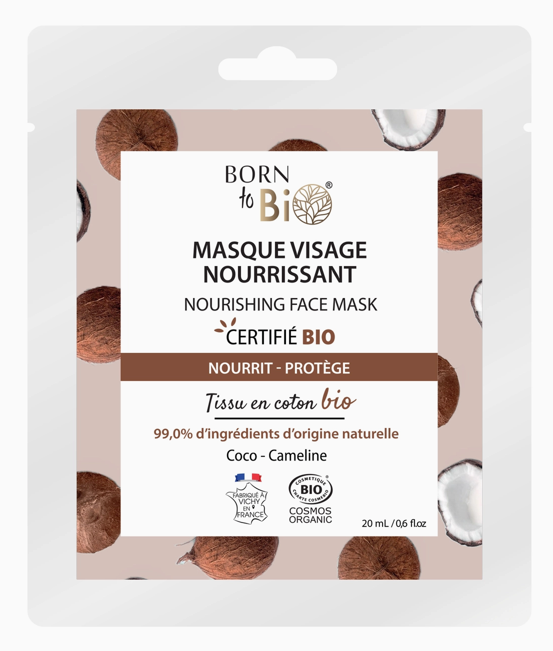 Masque visage en coton Bio - Nourrissant