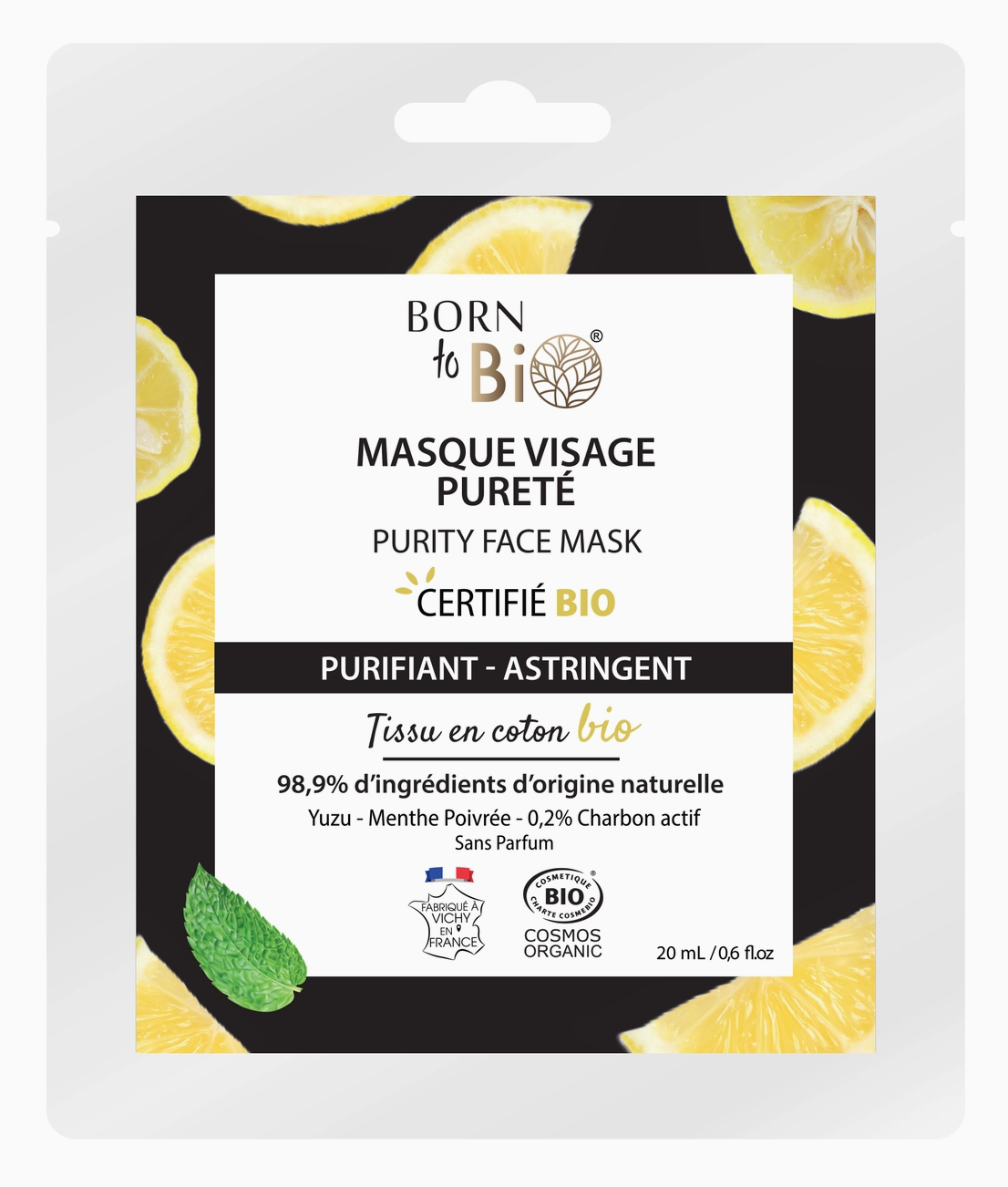 Masque visage en coton Bio - Pureté & Anti imperfection