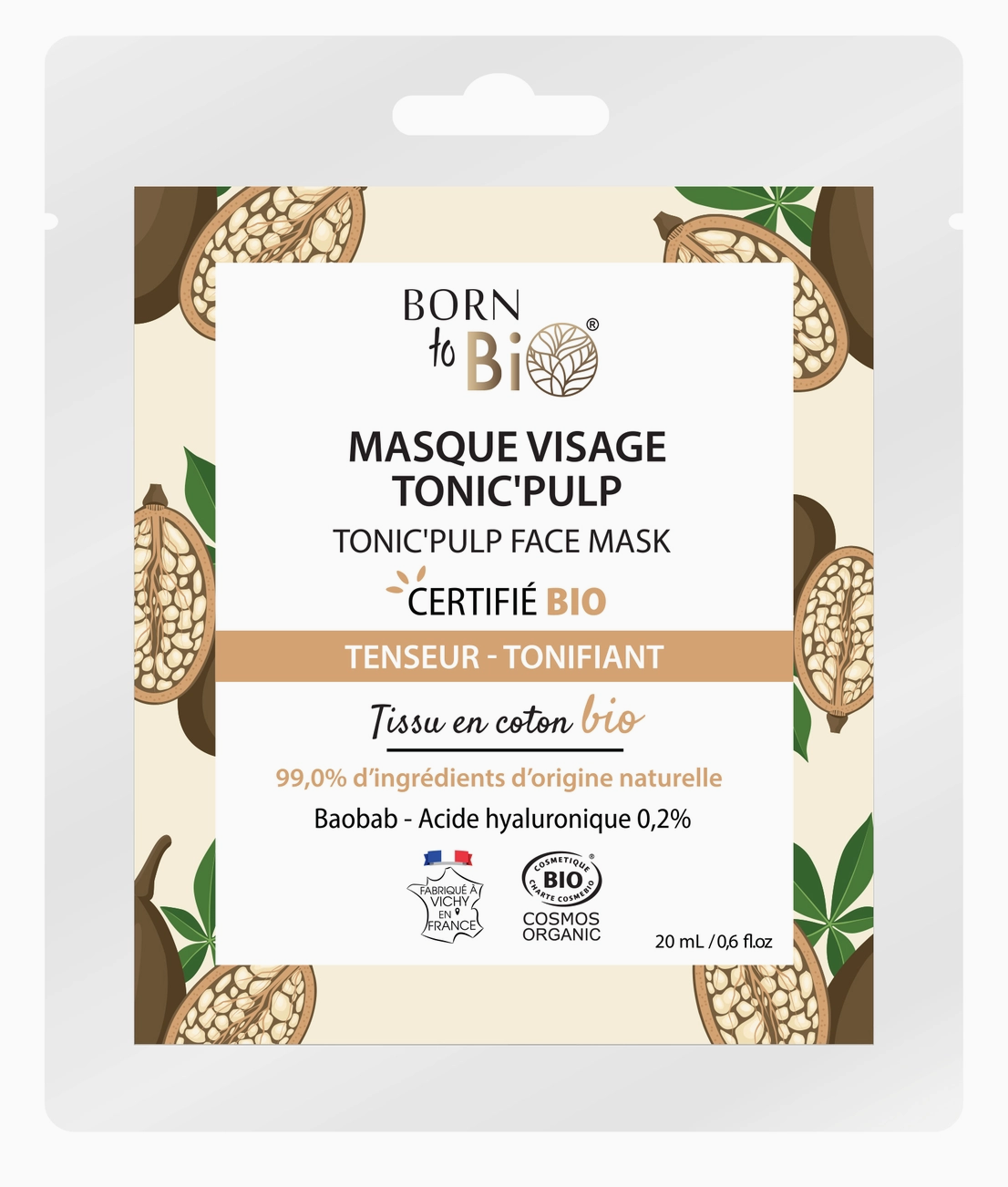 Masque visage en coton Bio - Tonic & Repulpant