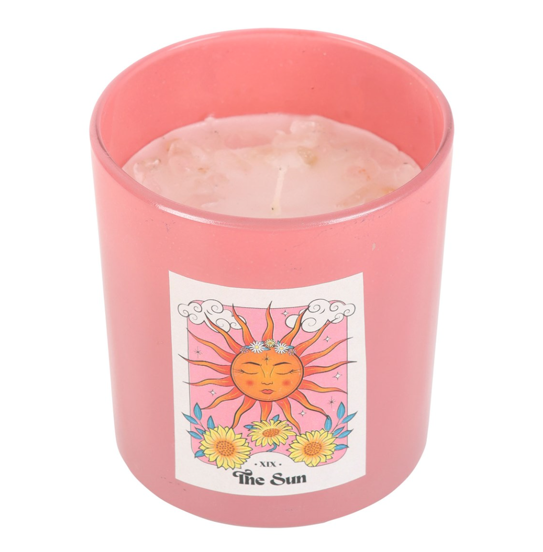 Bougie Soleil rose - Fruité & Quartz rose