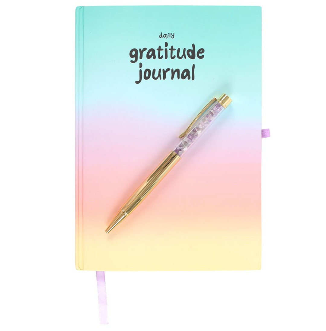Carnet de gratitude et son stylo en amethyste