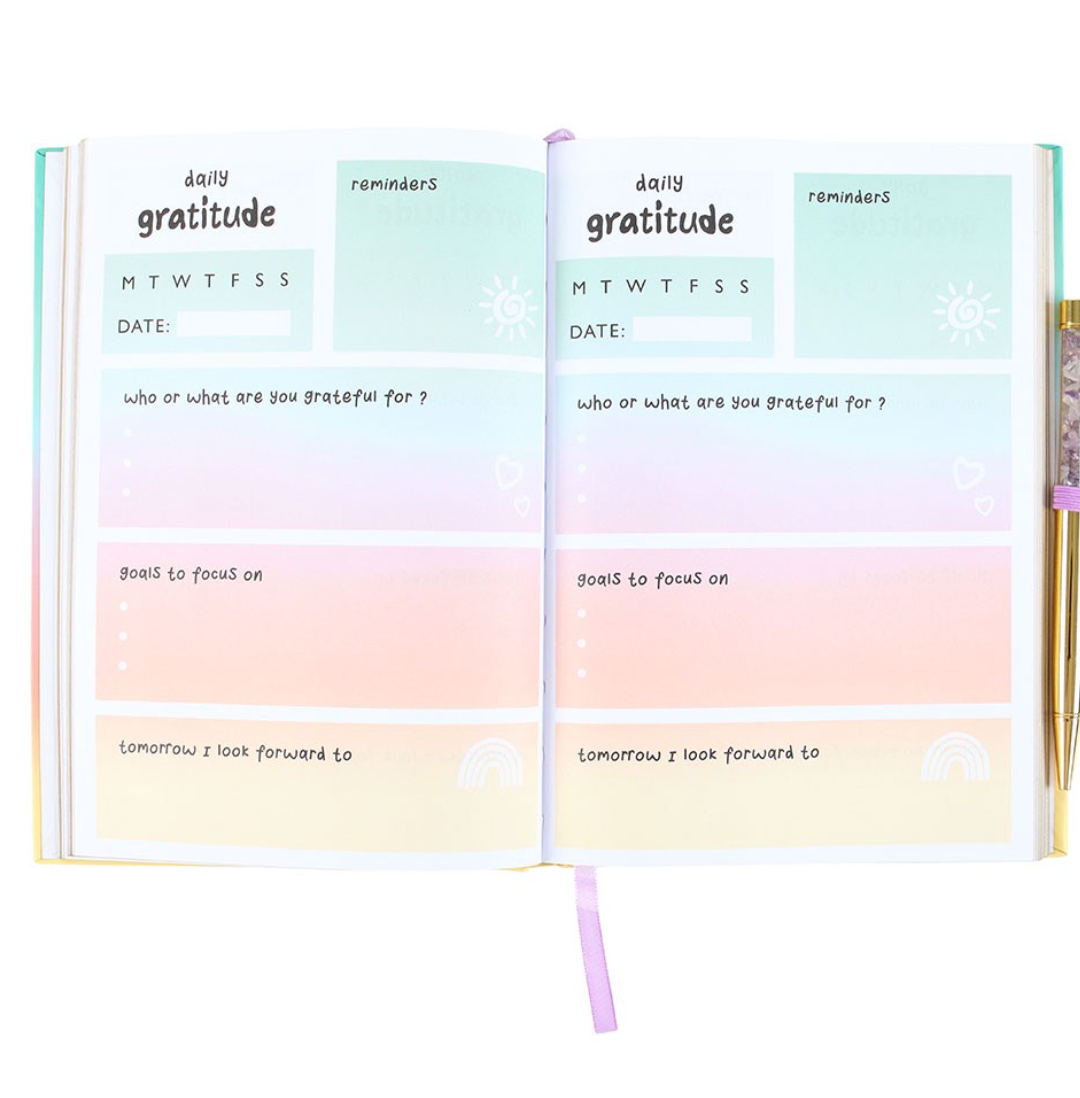 Carnet de gratitude et son stylo en amethyste