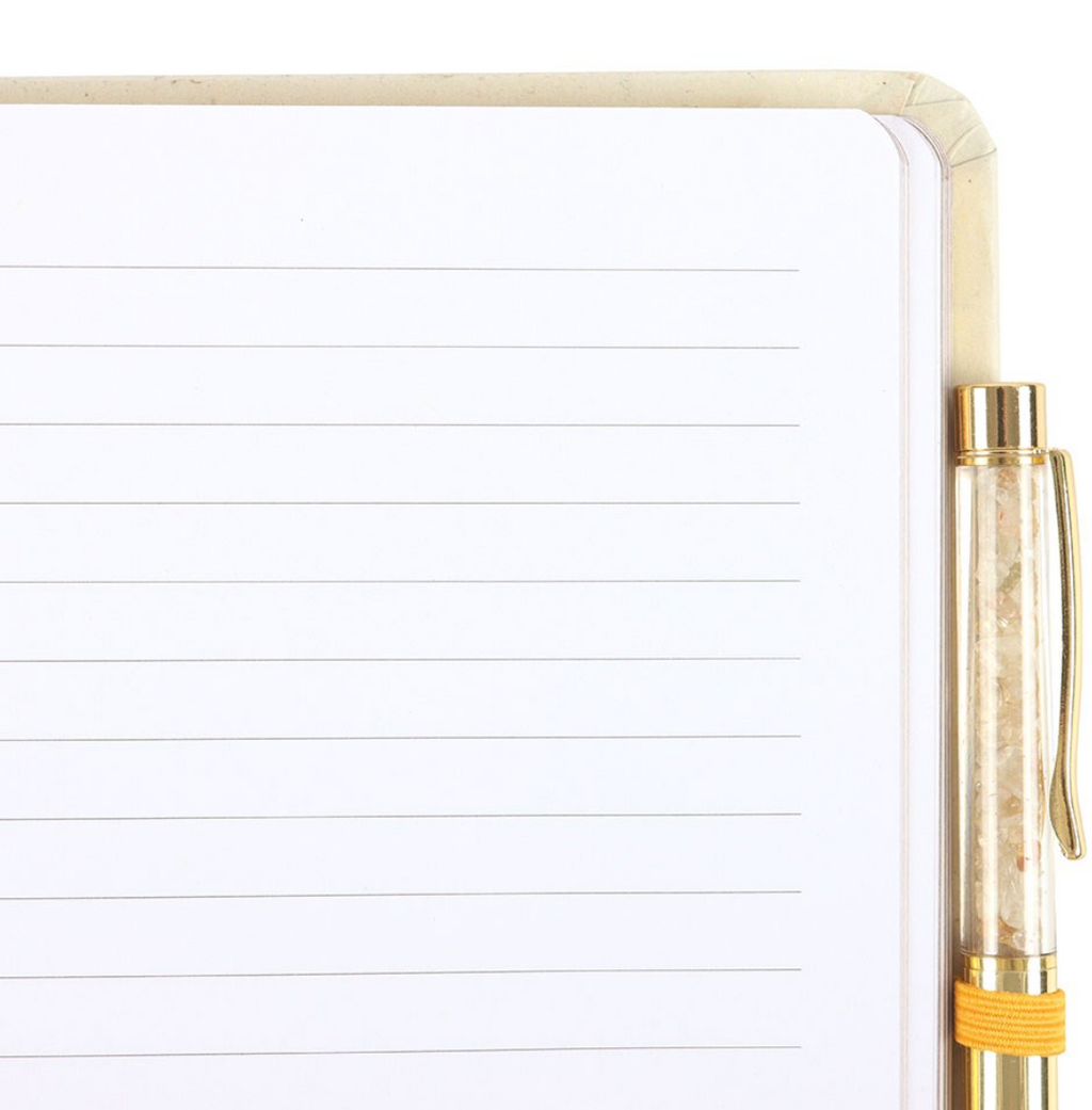 Carnet "Chance et réussite" et son stylo en citrine