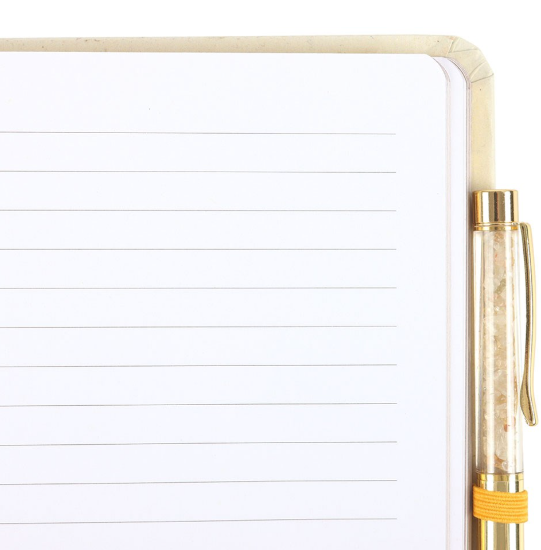 Carnet "Chance et réussite" et son stylo en citrine