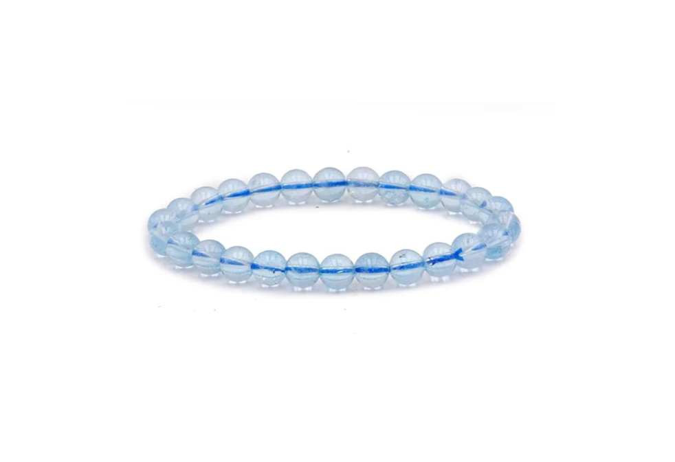 Bracelet TOPAZE BLEUE AA 6mm Clarté • Communication • Apaisement