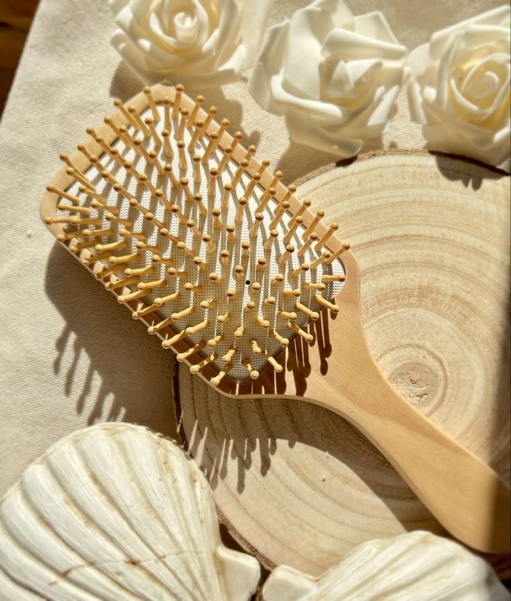 Brosse bois de lotus – Picots bambou blancs